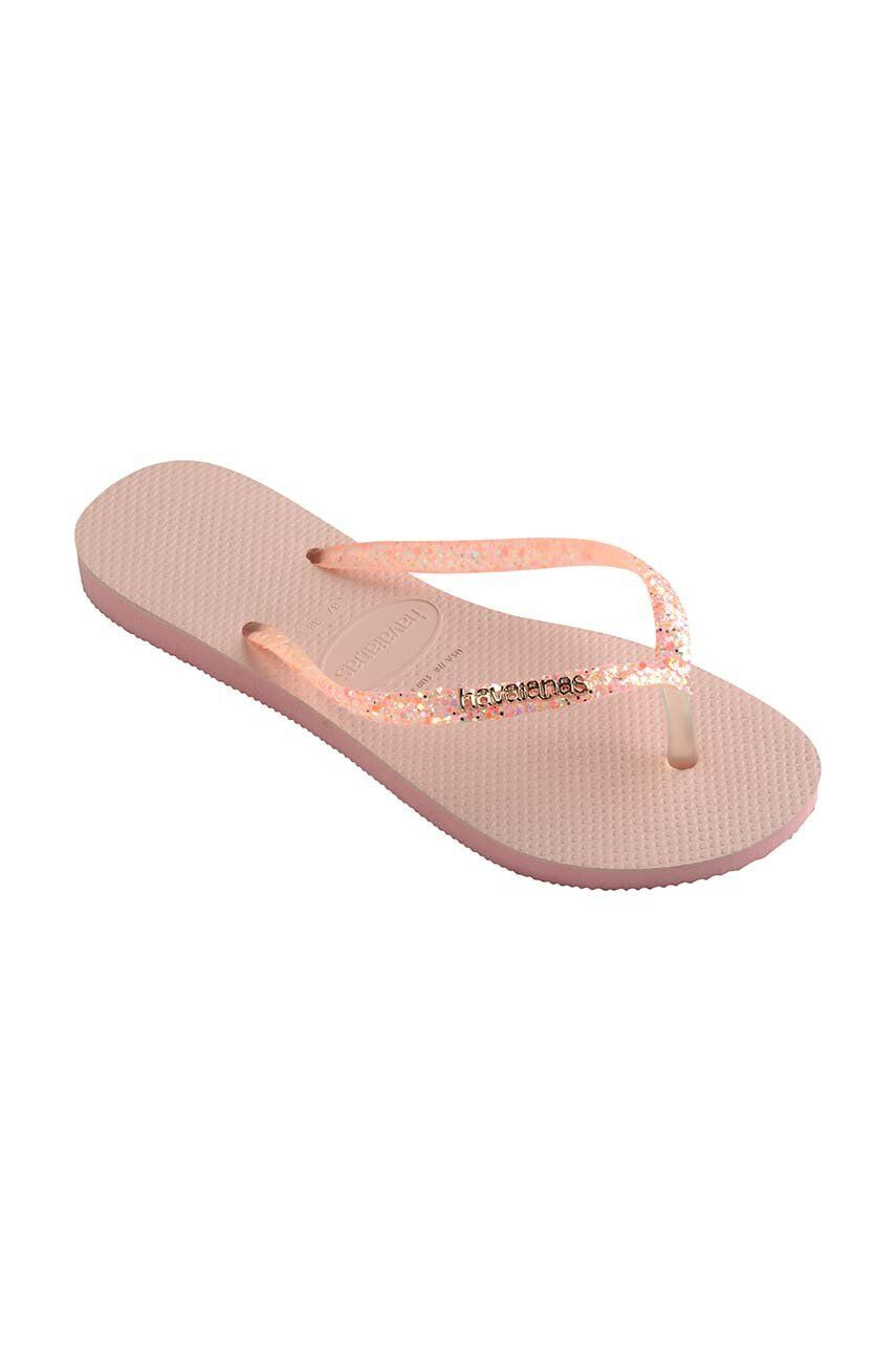 Havaianas Žabky SLIM GLITTER dámské růžová barva na plochém podpatku 4147122.5217 - Pepit.cz