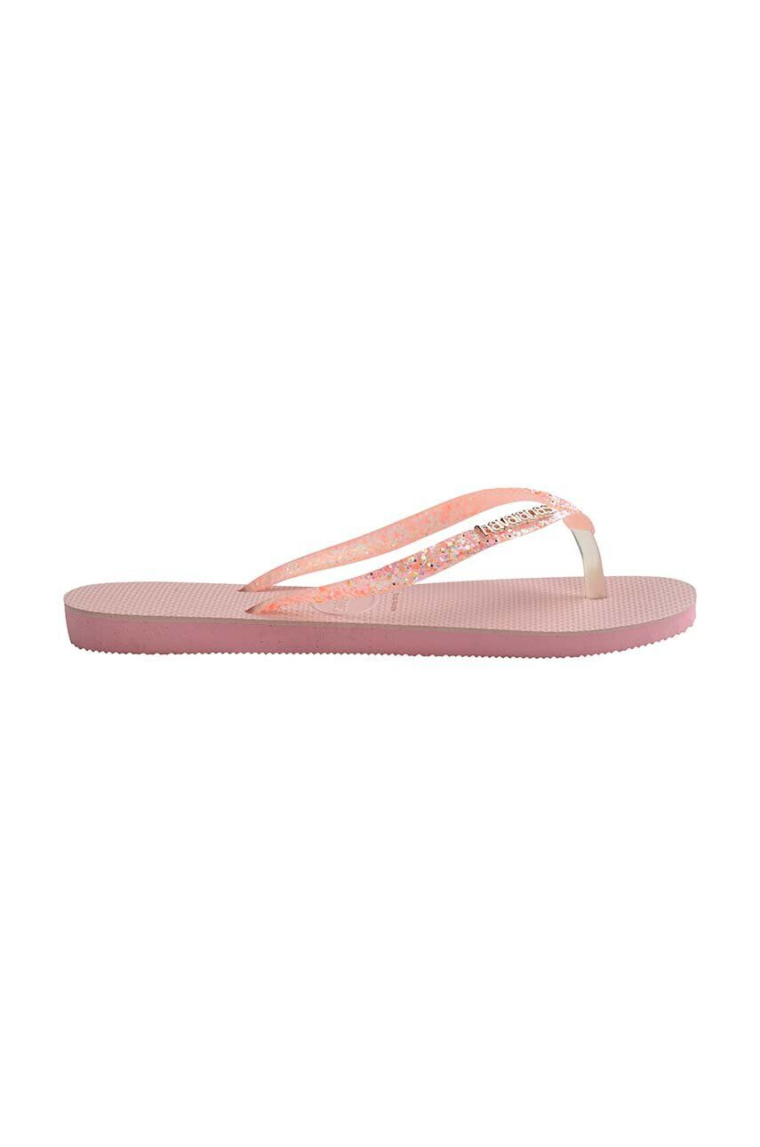 Havaianas Žabky SLIM GLITTER dámské růžová barva na plochém podpatku 4147122.5217 - Pepit.cz