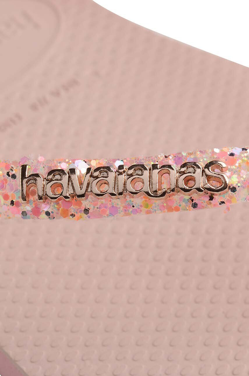 Havaianas Žabky SLIM GLITTER dámské růžová barva na plochém podpatku 4147122.5217 - Pepit.cz