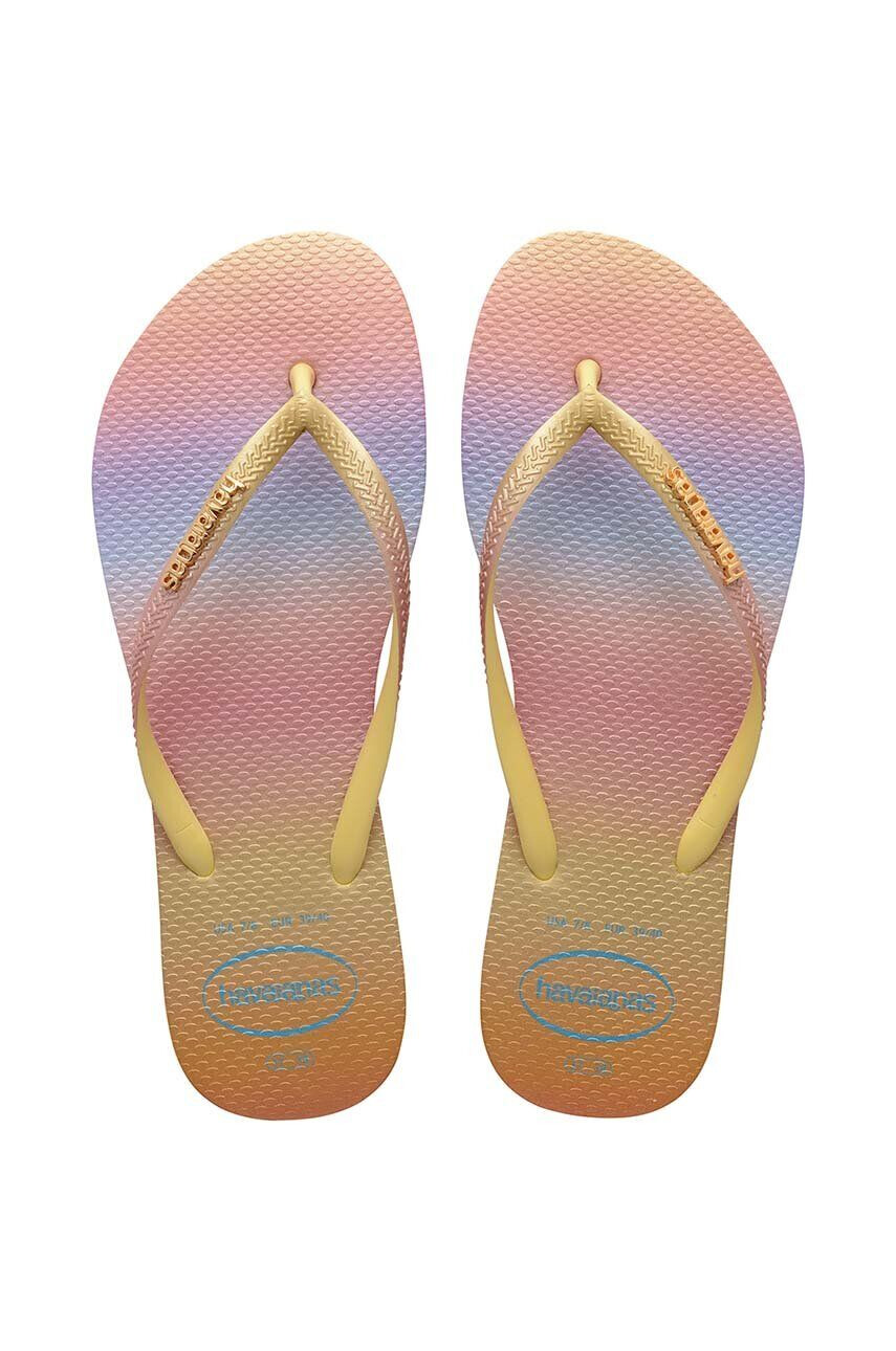 Havaianas Žabky SLIM GRADIENT dámské žlutá barva na plochém podpatku 4146908.1732 - Pepit.cz