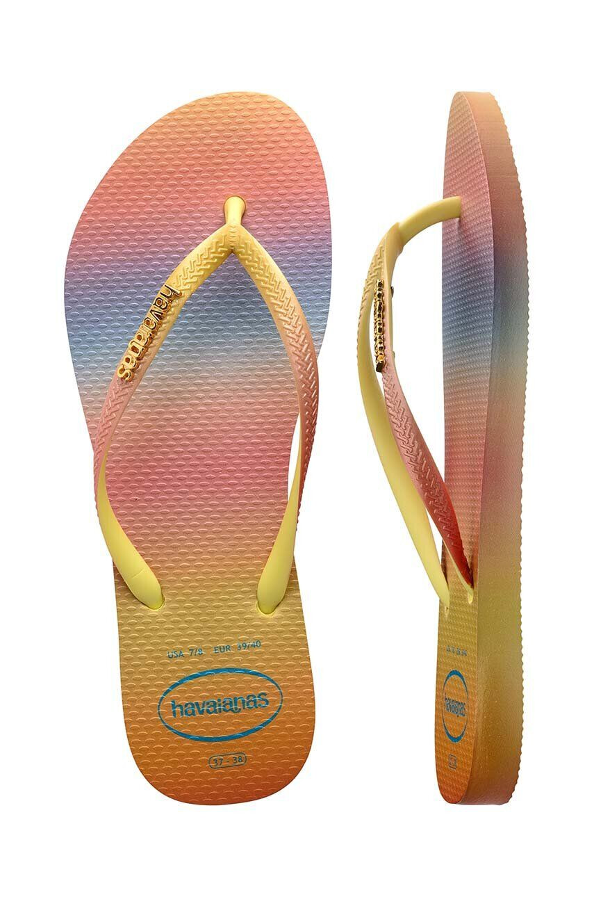 Havaianas Žabky SLIM GRADIENT dámské žlutá barva na plochém podpatku 4146908.1732 - Pepit.cz