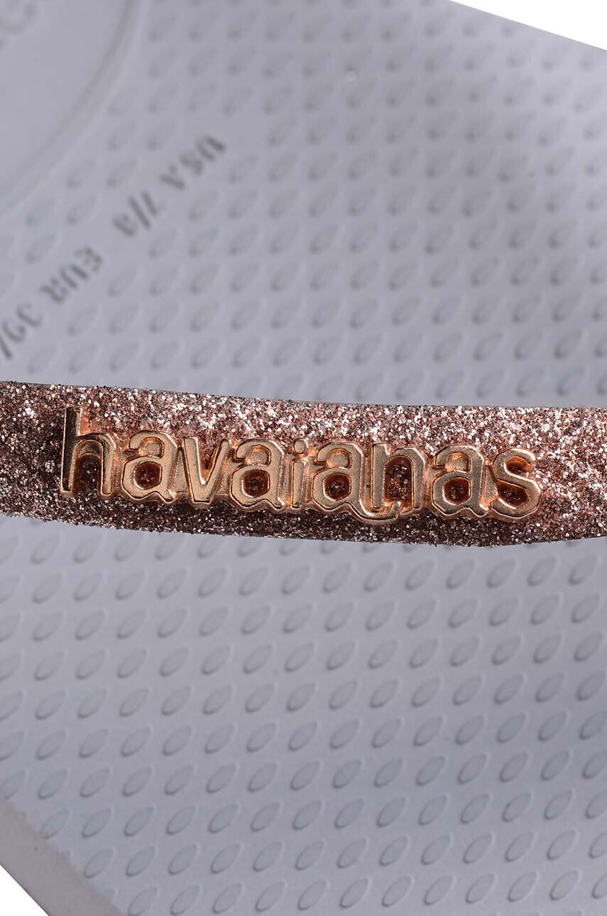 Havaianas Žabky SQUARE GLITTER dámské šedá barva na plochém podpatku 4148102.3498 - Pepit.cz