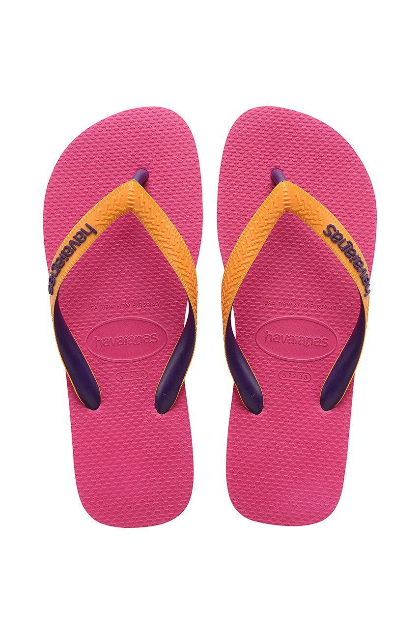 Havaianas Žabky Top Mix dámské růžová barva na plochém podpatku - Pepit.cz