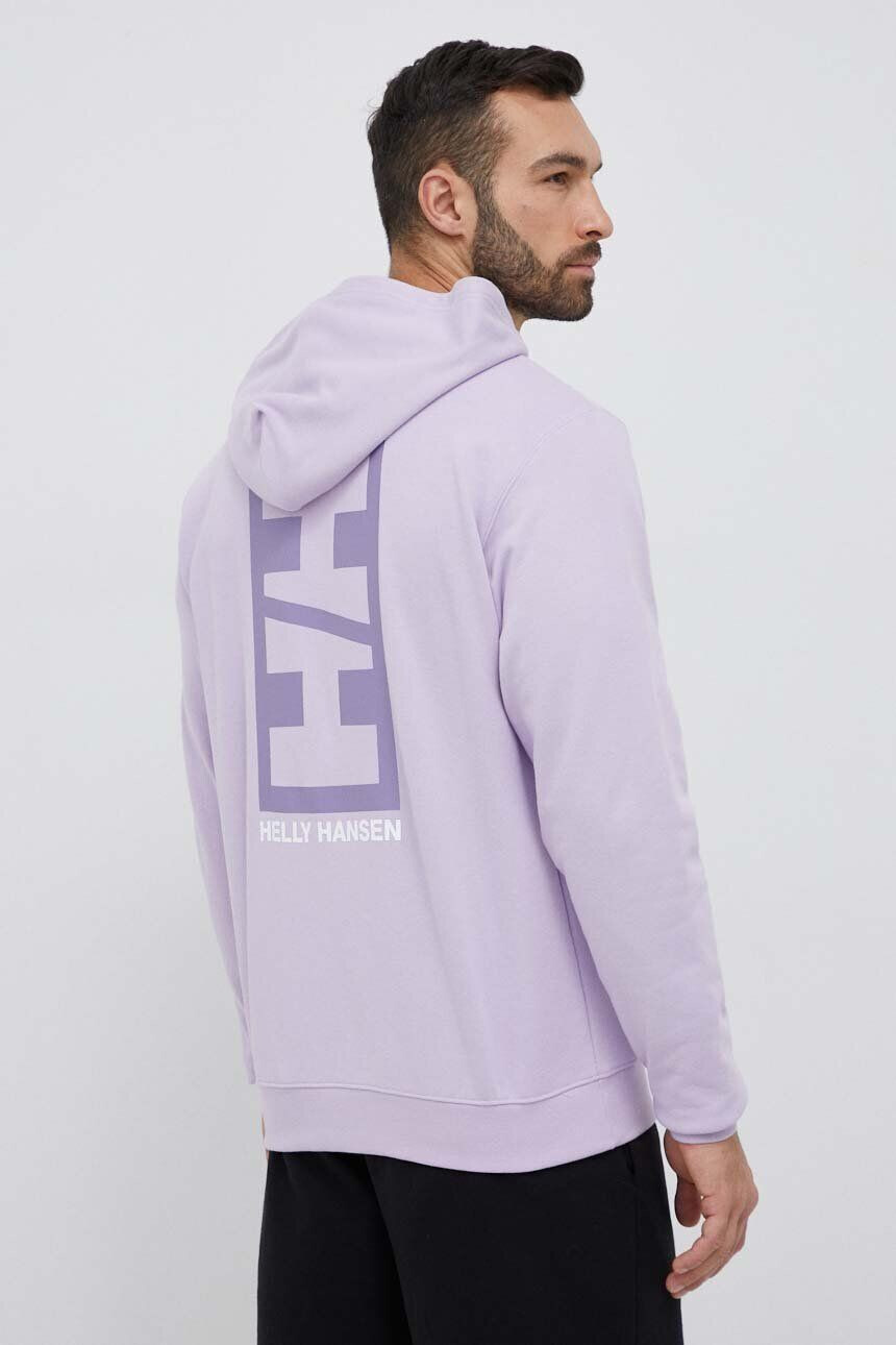 Helly Hansen Mikina pánská fialová barva s kapucí s aplikací 53924-699 - Pepit.cz