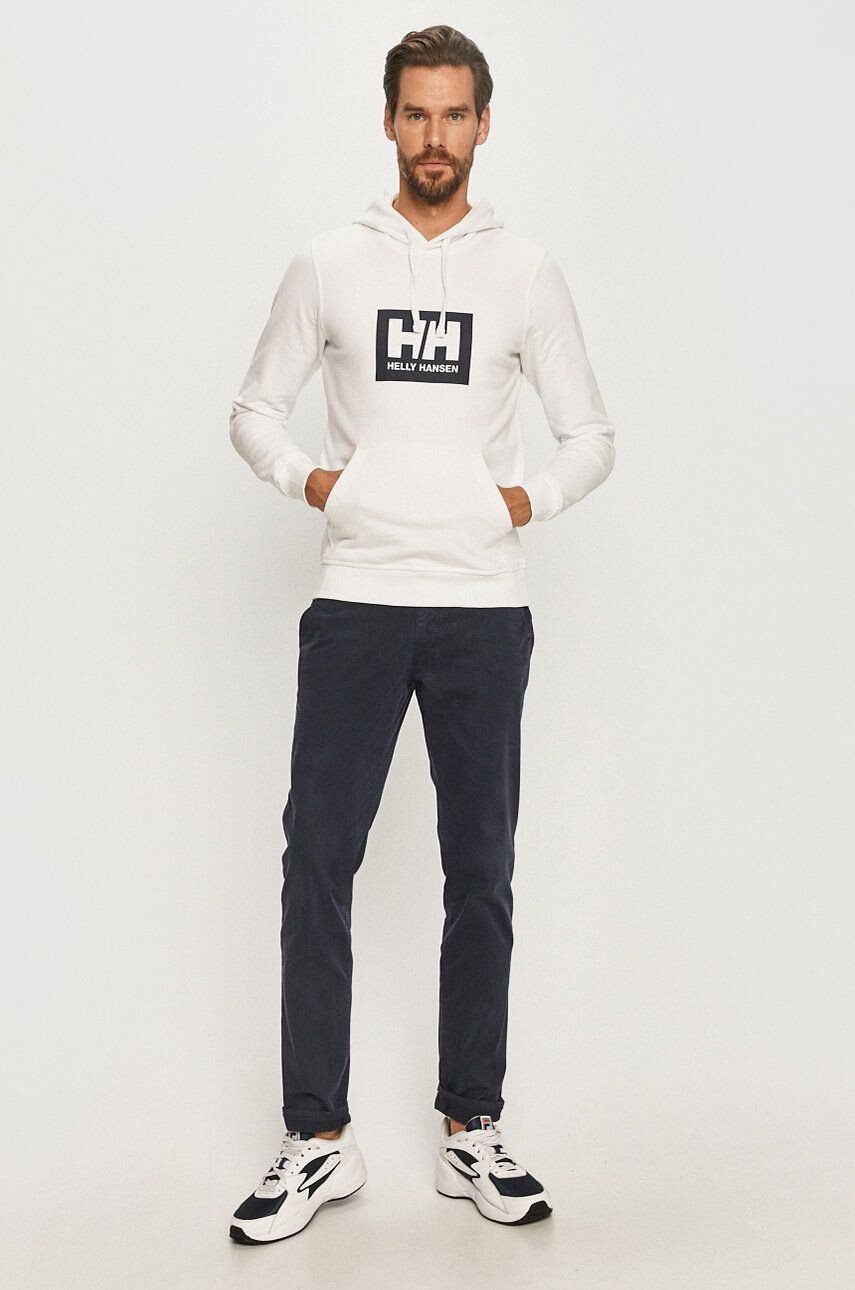 Helly Hansen Bavlněná mikina bílá barva s potiskem 53289-597 - Pepit.cz