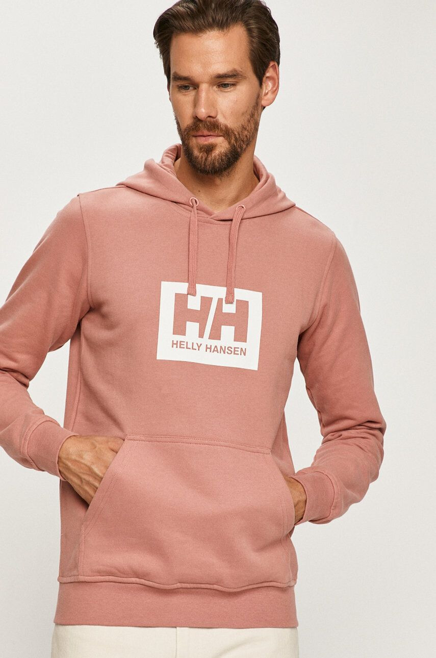 Helly Hansen Bavlněná mikina růžová barva s potiskem 53289-597 - Pepit.cz