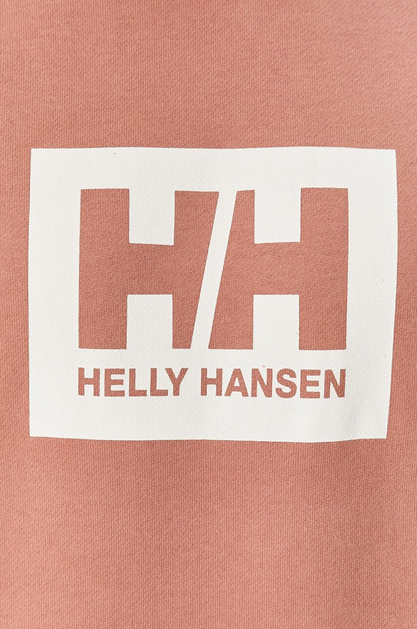 Helly Hansen Bavlněná mikina růžová barva s potiskem 53289-597 - Pepit.cz