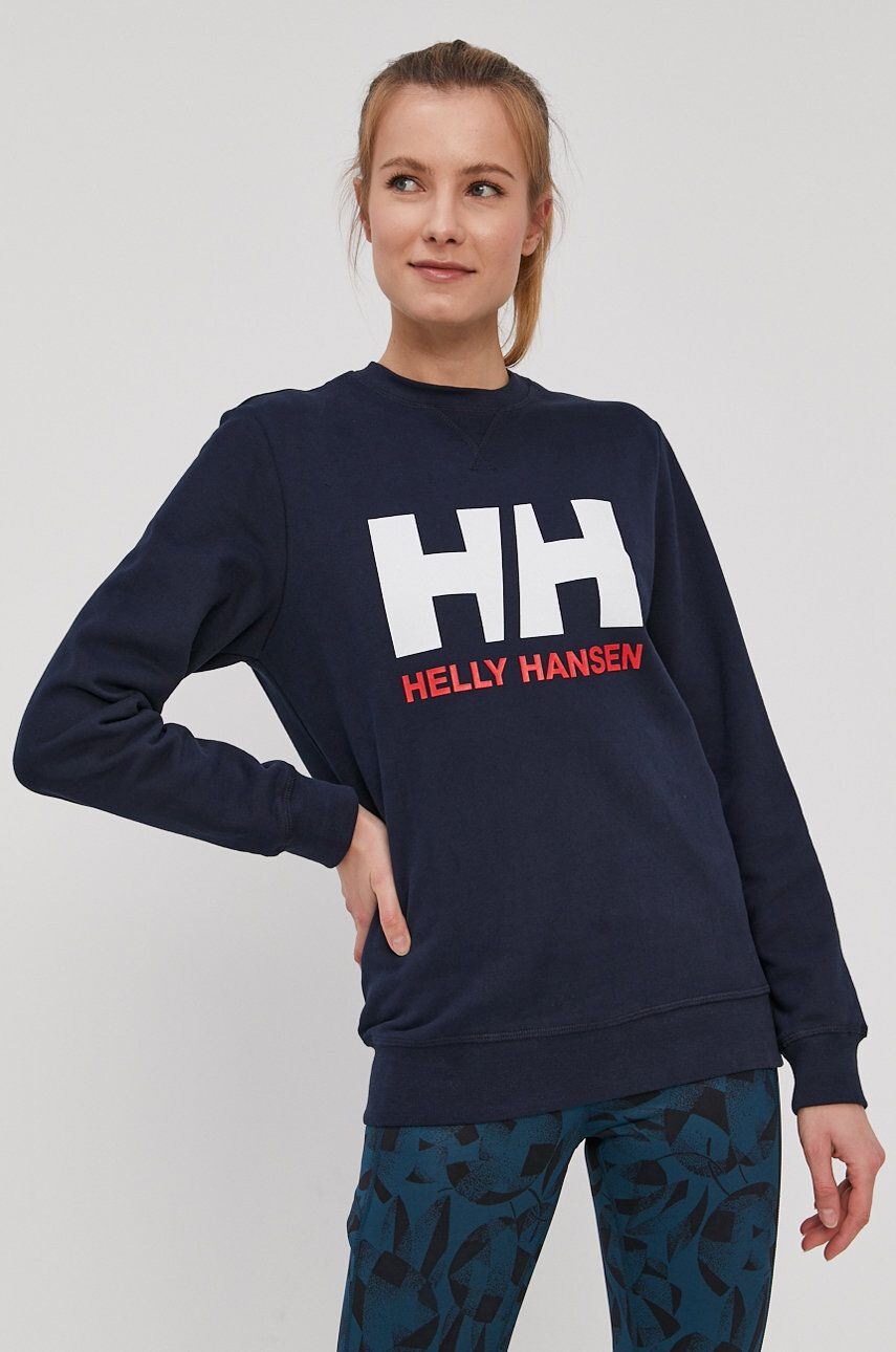 Helly Hansen Mikina dámská tmavomodrá barva s potiskem 34003-071 - Pepit.cz