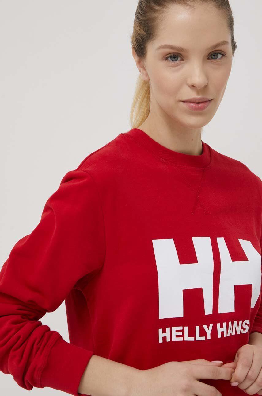 Helly Hansen Mikina dámská červená barva s potiskem 34003-071 - Pepit.cz