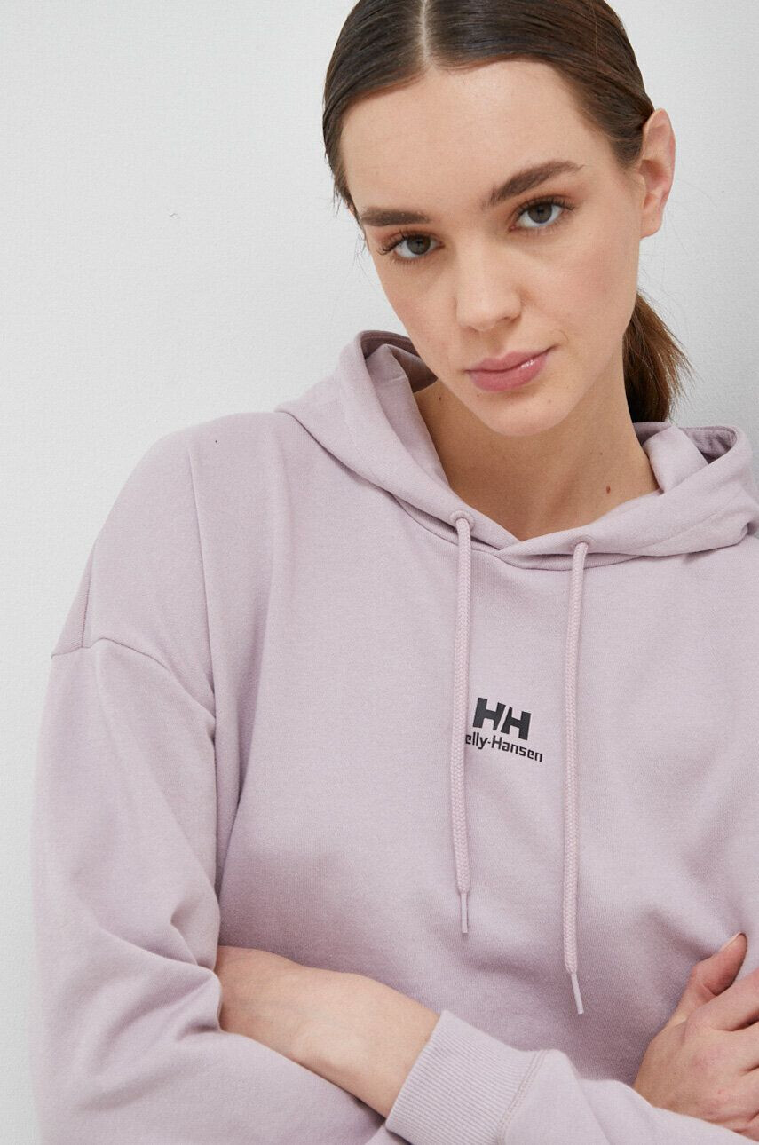 Helly Hansen Mikina dámská růžová barva s kapucí hladká - Pepit.cz