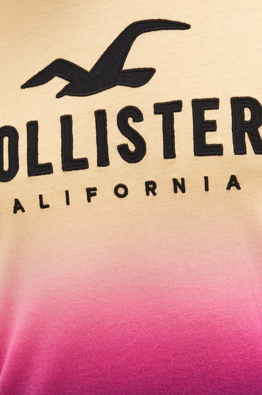 Hollister Co. Bavlněné tričko žlutá barva - Pepit.cz