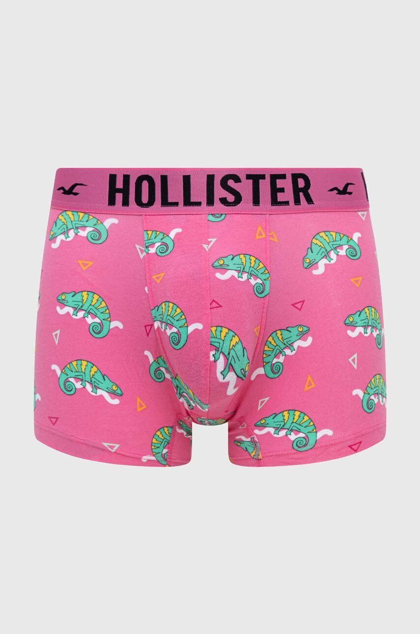 Hollister Co. Boxerky 3-pack pánské růžová barva - Pepit.cz