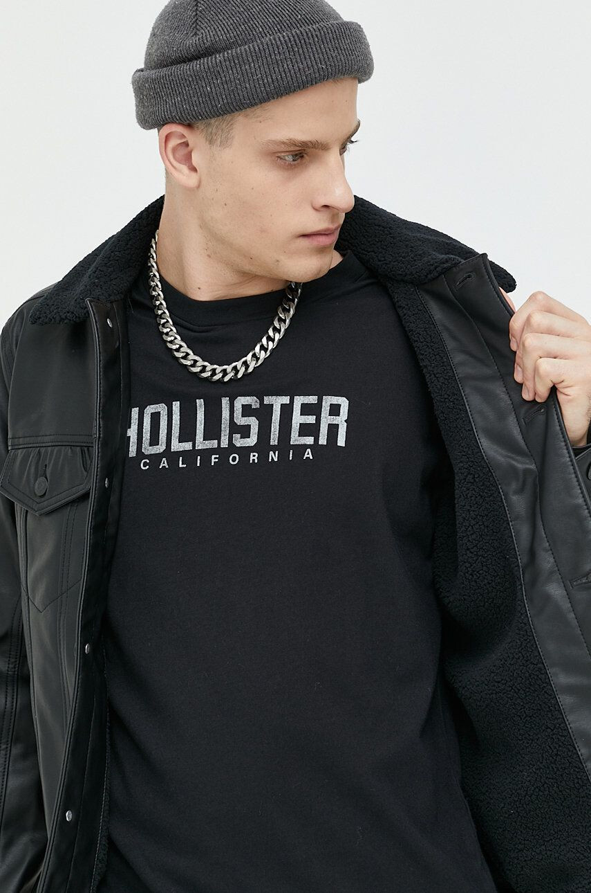 Hollister Co. Bunda pánská černá barva přechodná - Pepit.cz