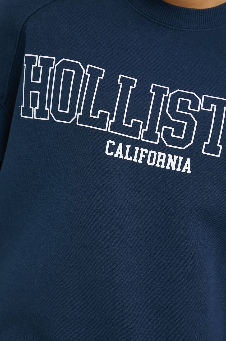 Hollister Co. Mikina dámská tmavomodrá barva s potiskem - Pepit.cz