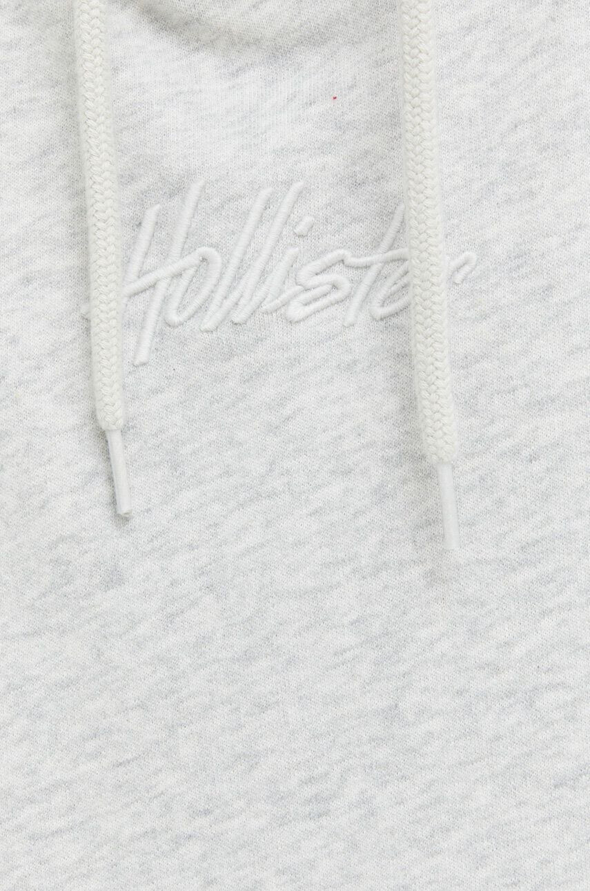 Hollister Co. Mikina pánská šedá barva s kapucí melanžová - Pepit.cz