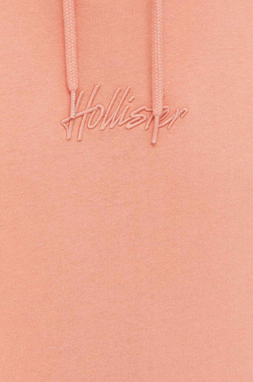 Hollister Co. Mikina pánská oranžová barva s kapucí s aplikací - Pepit.cz