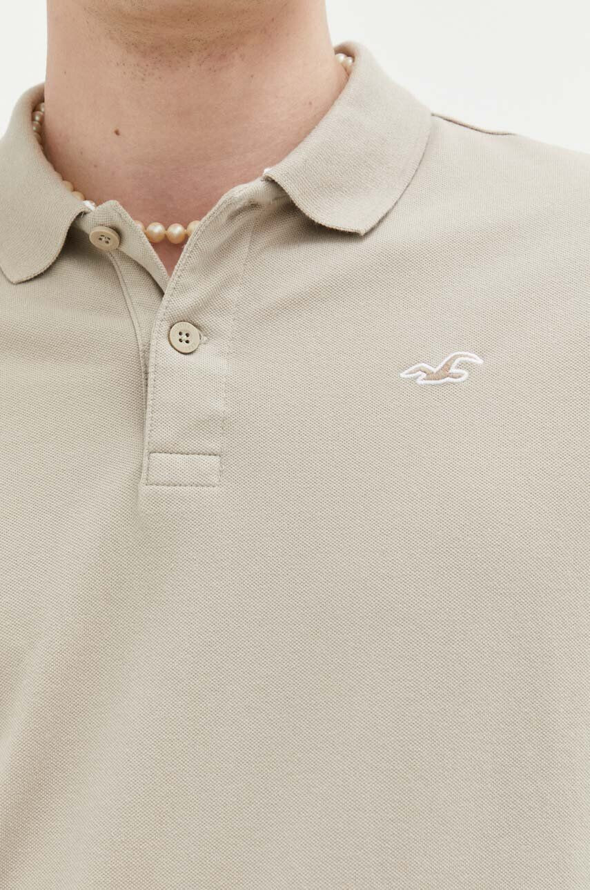 Hollister Co. Polo tričko béžová barva s aplikací - Pepit.cz