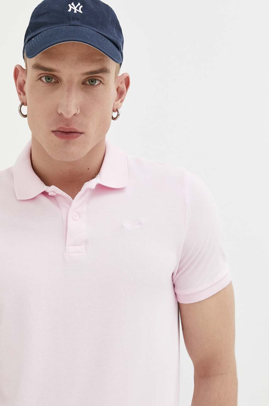 Hollister Co. Polo tričko růžová barva - Pepit.cz