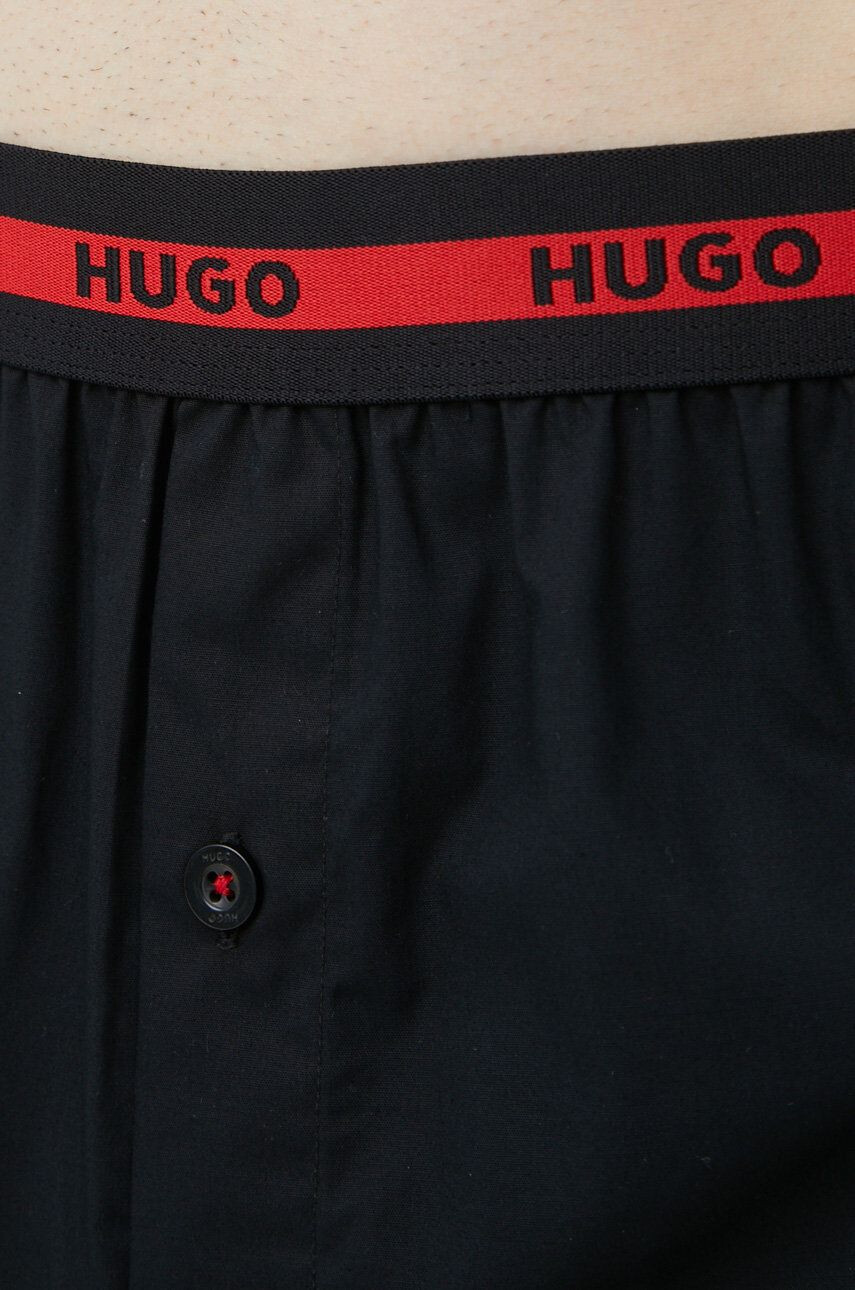 Hugo Bavlněné boxerky 2-pack černá barva - Pepit.cz