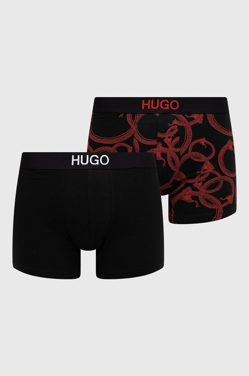 Hugo Boxerky 2-pack pánské černá barva - Pepit.cz