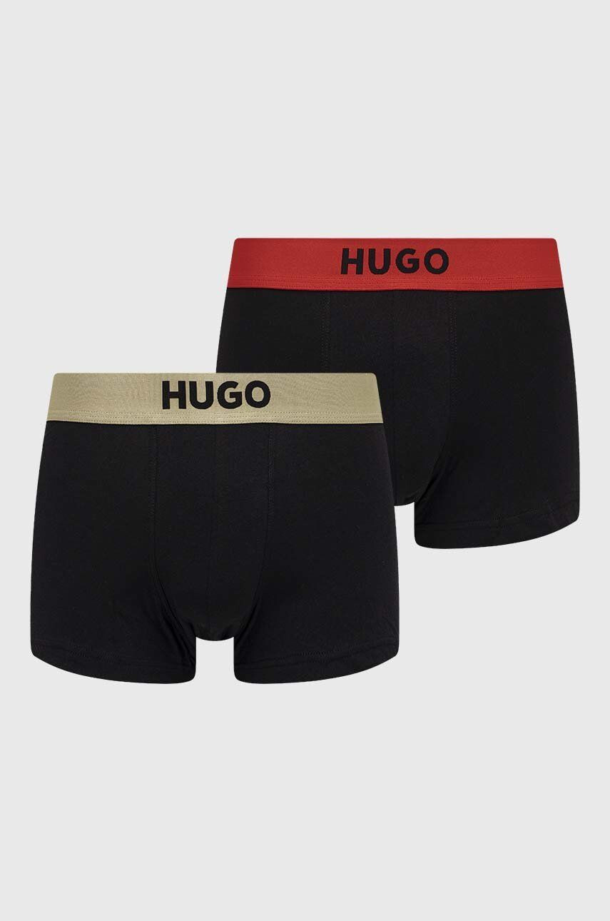 Hugo Boxerky 2-pack pánské černá barva - Pepit.cz