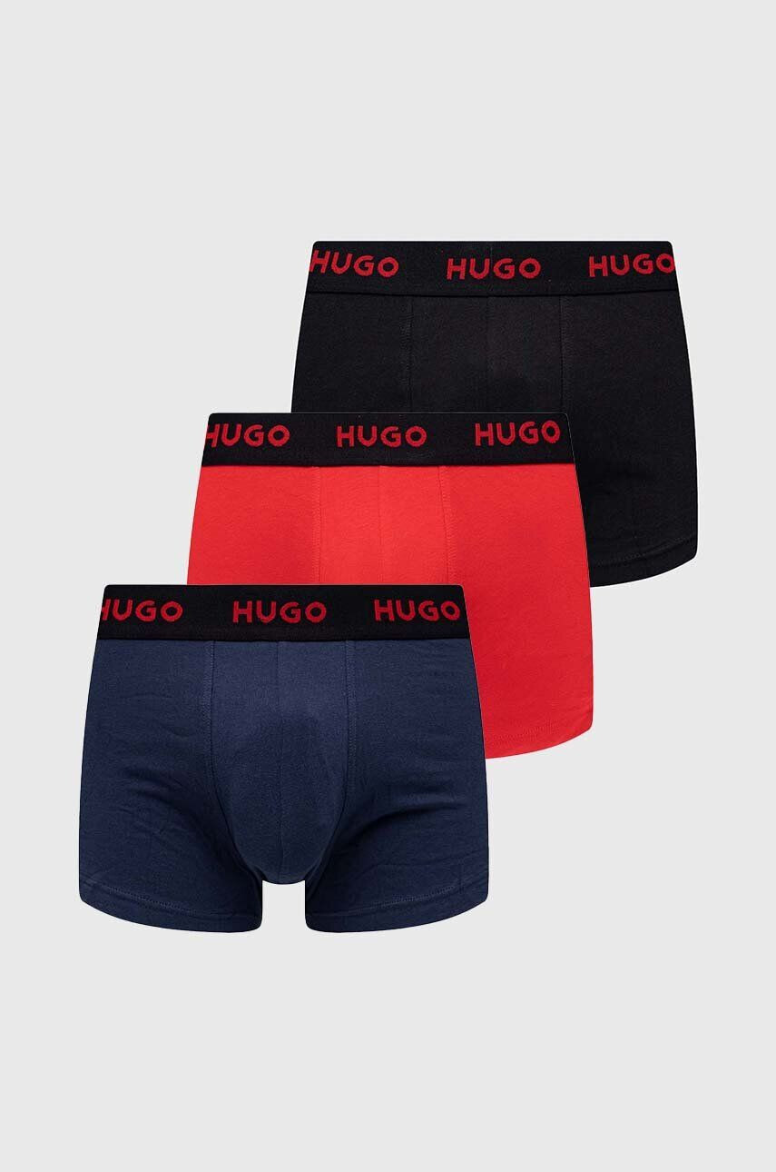 Hugo Boxerky 3-pack pánské černá barva - Pepit.cz