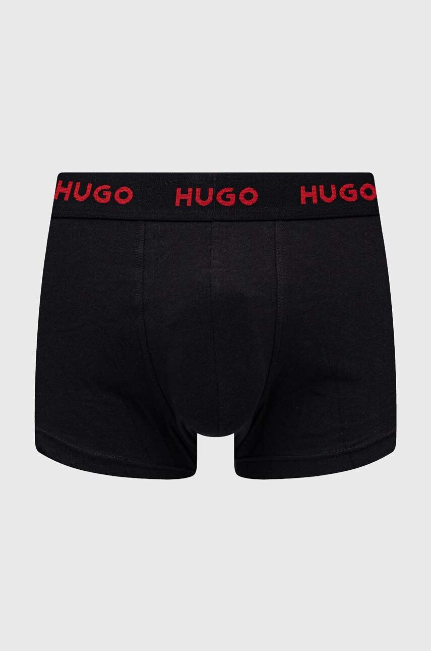 Hugo Boxerky 3-pack pánské černá barva - Pepit.cz