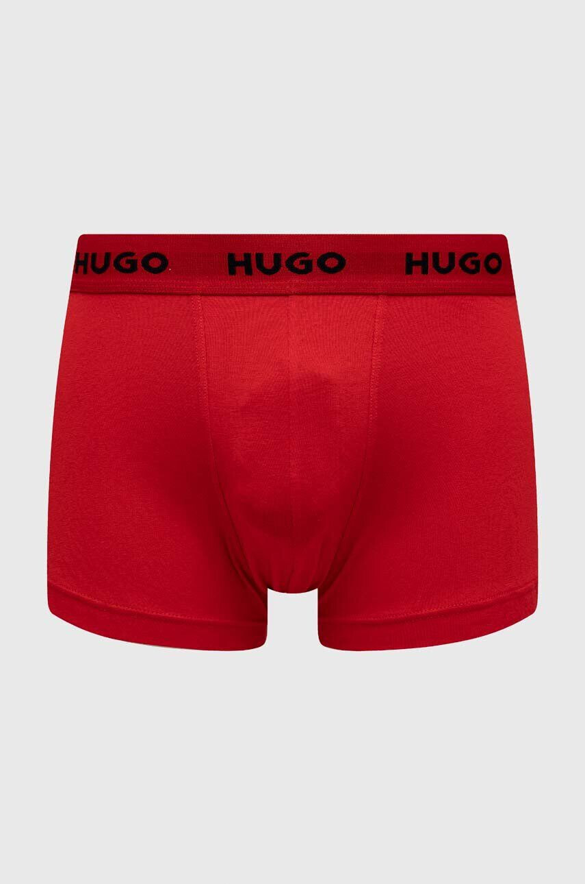 Hugo Boxerky 3-pack pánské červená barva - Pepit.cz