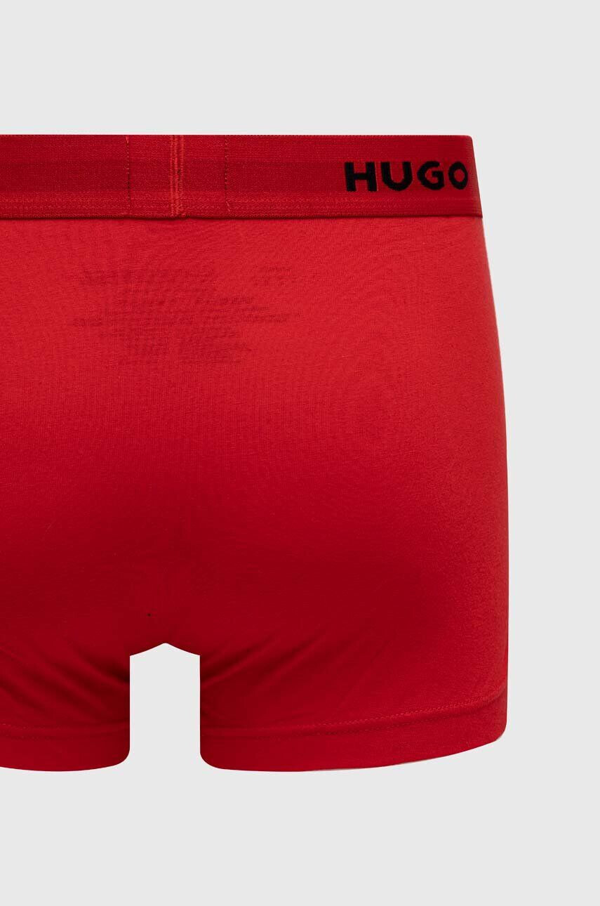 Hugo Boxerky 3-pack pánské červená barva - Pepit.cz