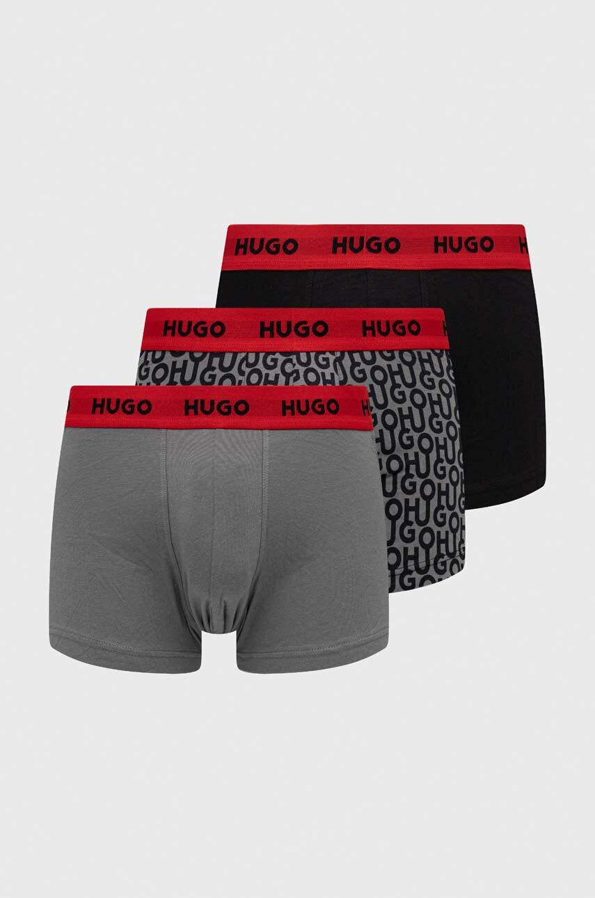 Hugo Boxerky 3-pack pánské červená barva - Pepit.cz