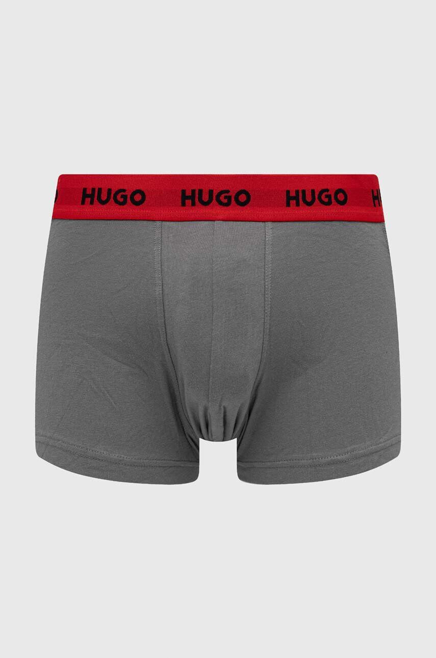 Hugo Boxerky 3-pack pánské červená barva - Pepit.cz