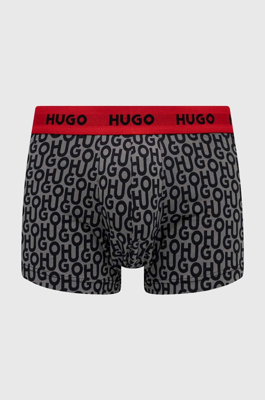 Hugo Boxerky 3-pack pánské červená barva - Pepit.cz