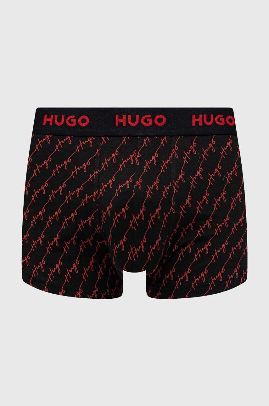 Hugo Boxerky 3-pack pánské červená barva - Pepit.cz