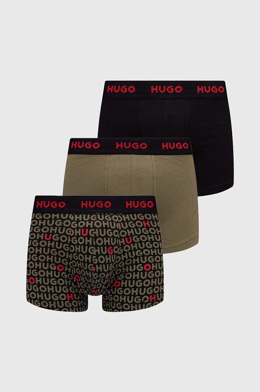 Hugo Boxerky 3-pack pánské červená barva - Pepit.cz