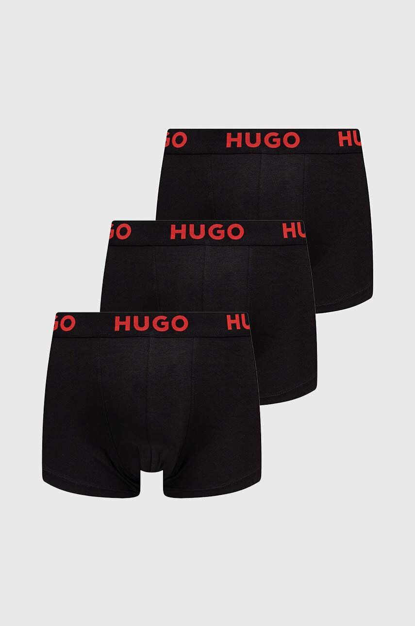 Hugo Boxerky 3-pack pánské černá barva - Pepit.cz