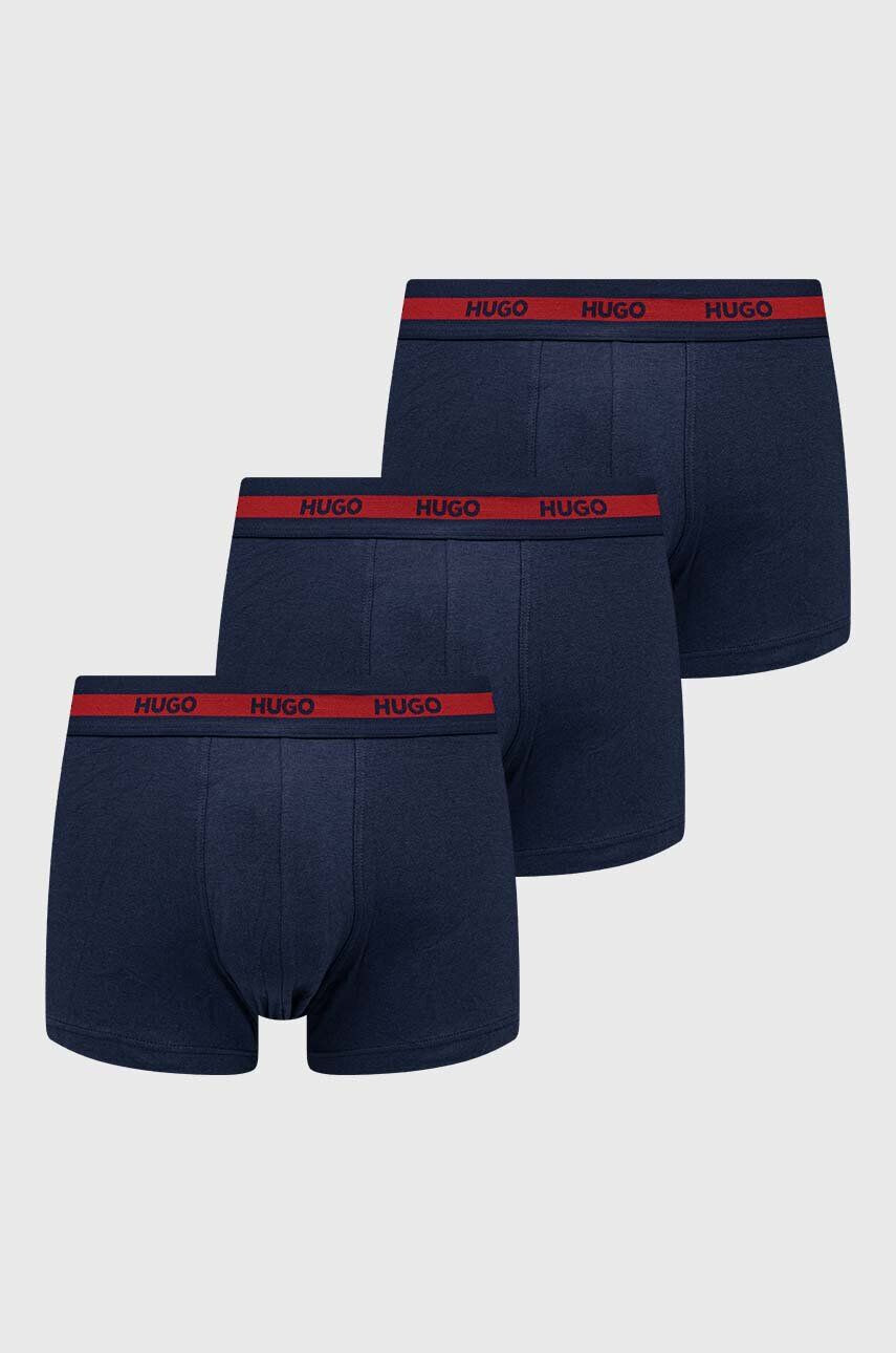 Hugo Boxerky 3-pack pánské tmavomodrá barva - Pepit.cz