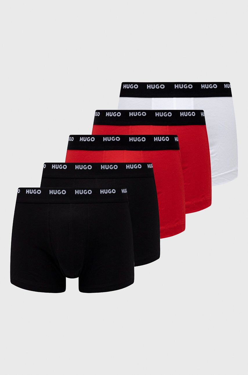 Hugo Boxerky 5-pack pánské černá barva - Pepit.cz