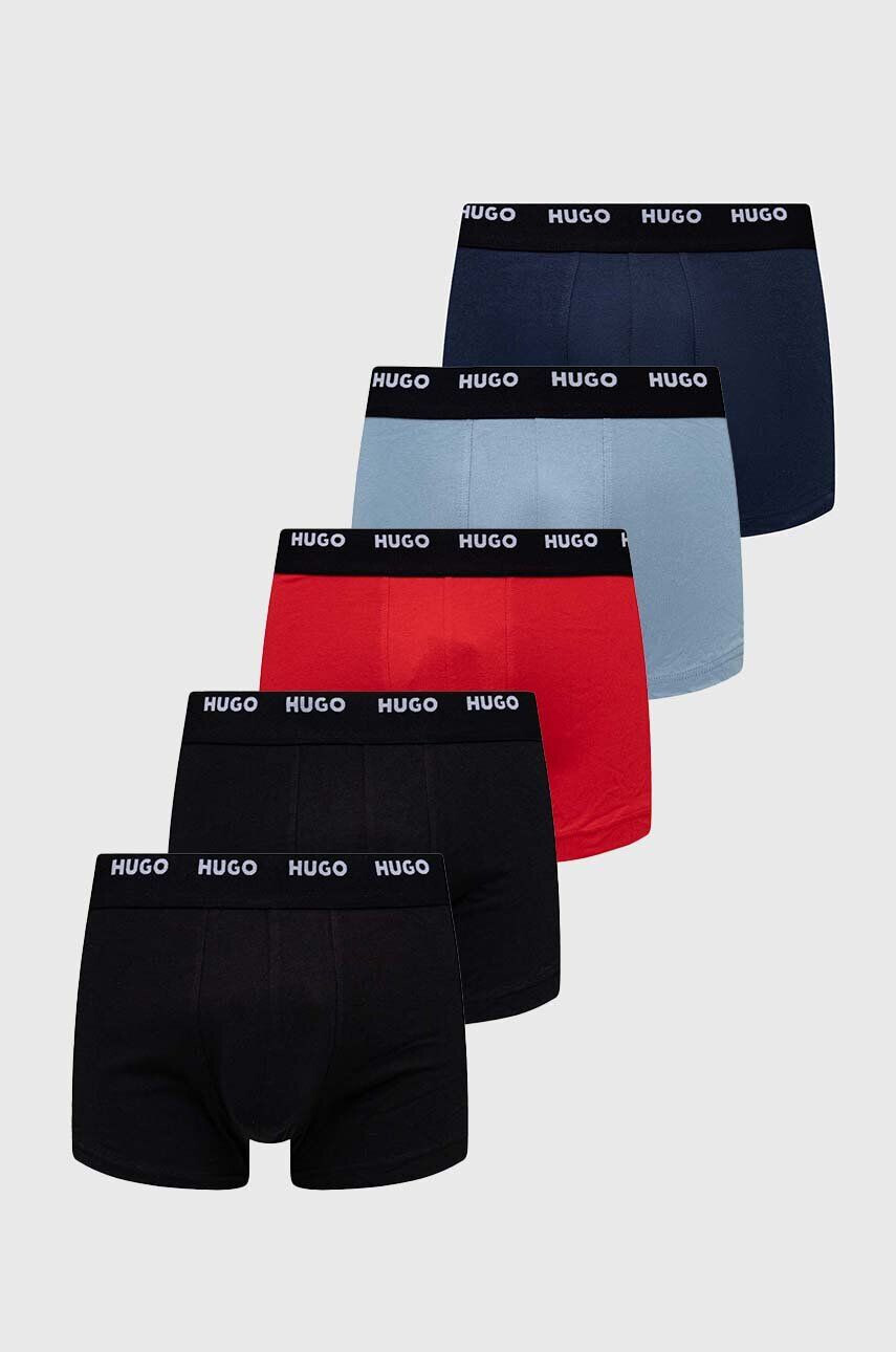 Hugo Boxerky 5-pack pánské černá barva - Pepit.cz