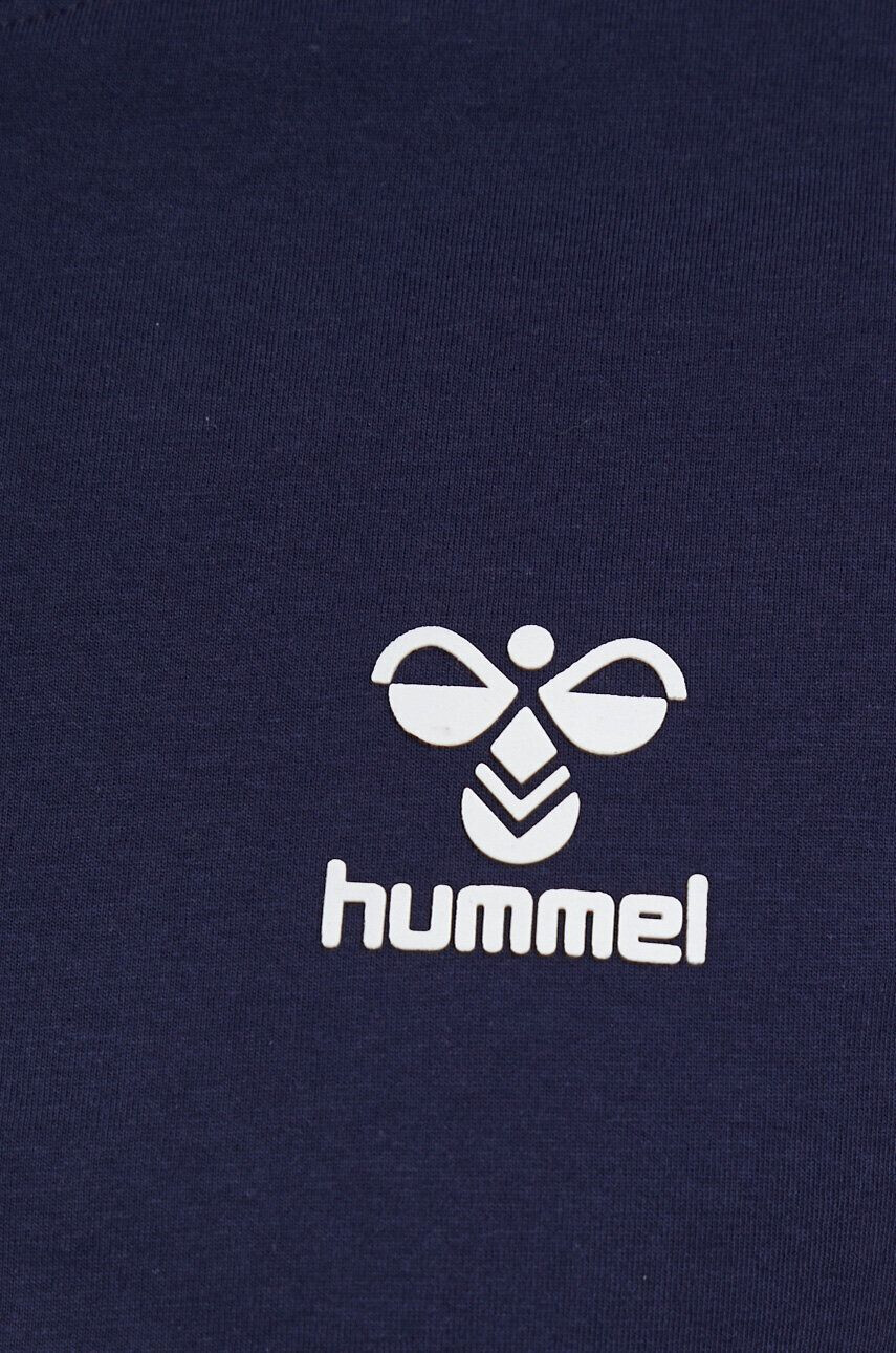 Hummel Bavlněné tričko tmavomodrá barva s aplikací - Pepit.cz