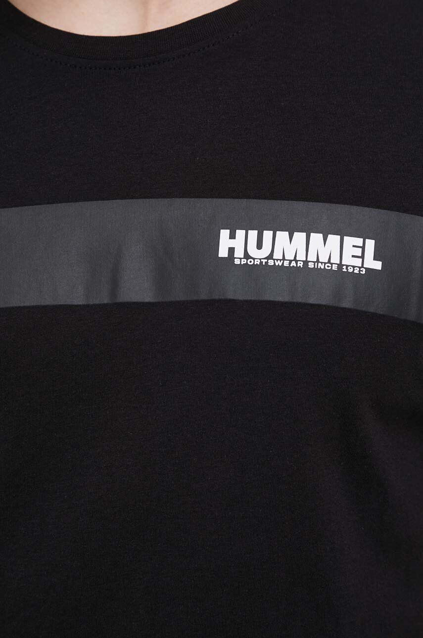 Hummel Bavlněné tričko černá barva s potiskem - Pepit.cz