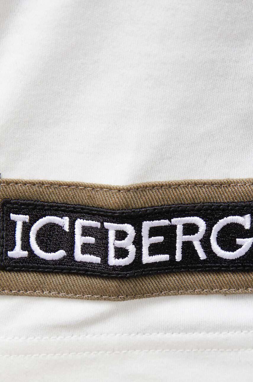 Iceberg Bavlněné tričko béžová barva s aplikací - Pepit.cz