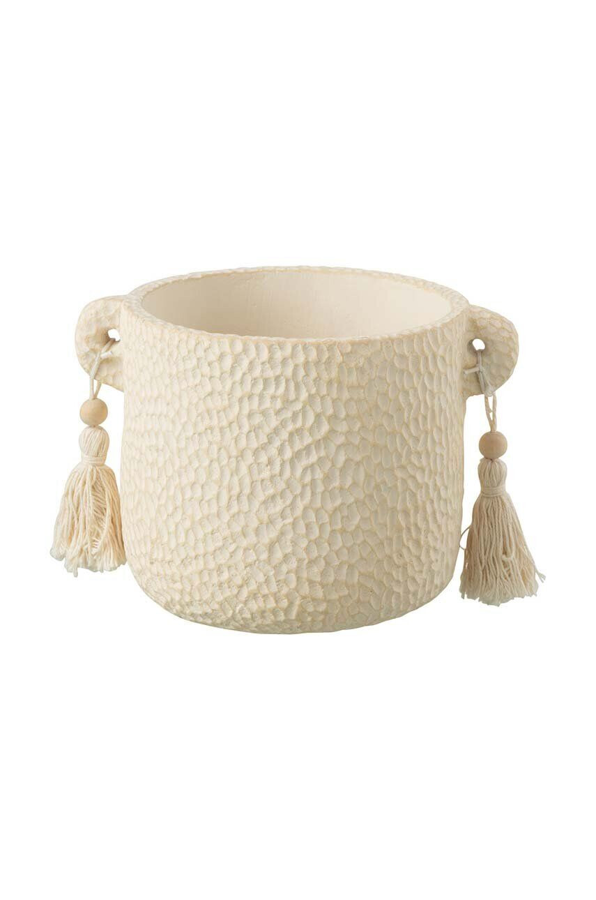 J-Line Květináč Tassel Ceramic Cream Small - Pepit.cz