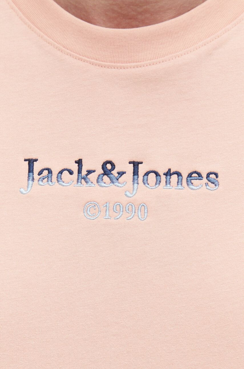 Jack & Jones Bavlněné tričko růžová barva s aplikací - Pepit.cz