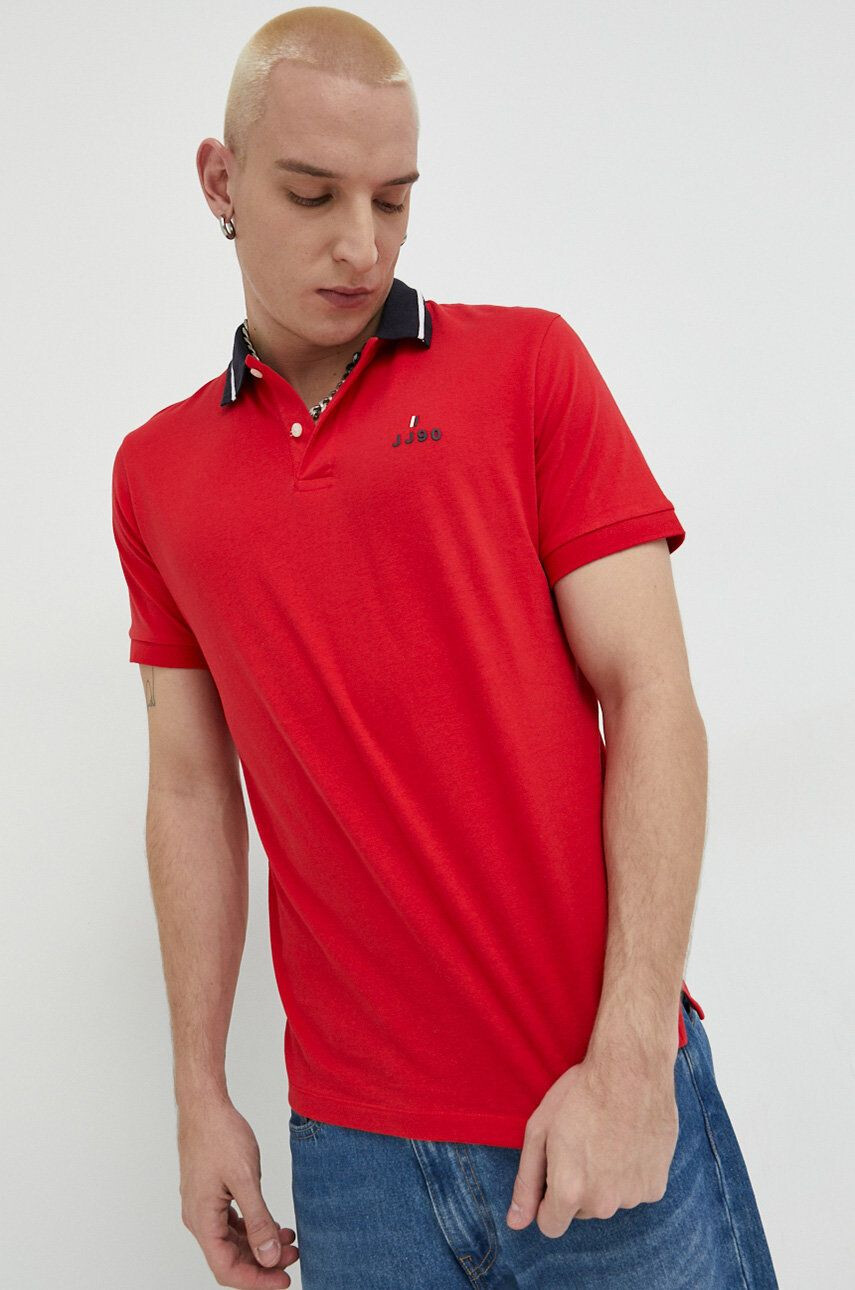 Jack & Jones Bavlněné polo tričko JJEJOE červená barva s potiskem 12221190 - Pepit.cz