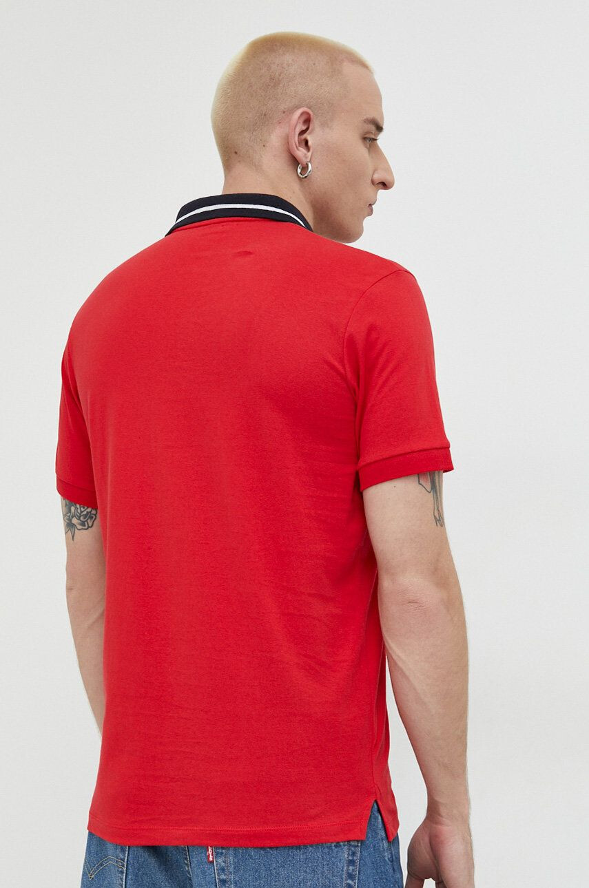 Jack & Jones Bavlněné polo tričko JJEJOE červená barva s potiskem 12221190 - Pepit.cz