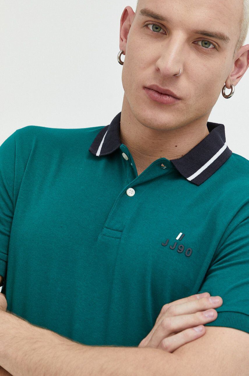 Jack & Jones Bavlněné polo tričko JJEJOE zelená barva s aplikací 12221190 - Pepit.cz