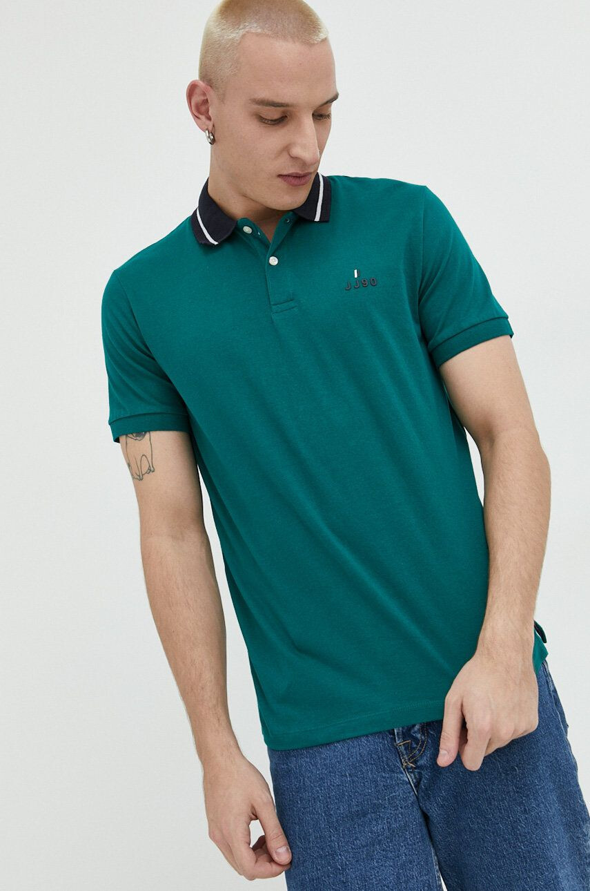 Jack & Jones Bavlněné polo tričko JJEJOE zelená barva s aplikací 12221190 - Pepit.cz