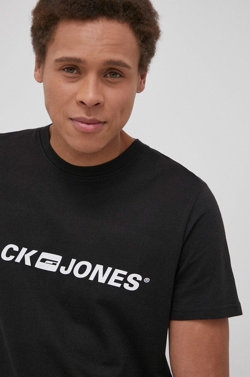 Jack & Jones Bavlněné tričko bílá barva s potiskem - Pepit.cz