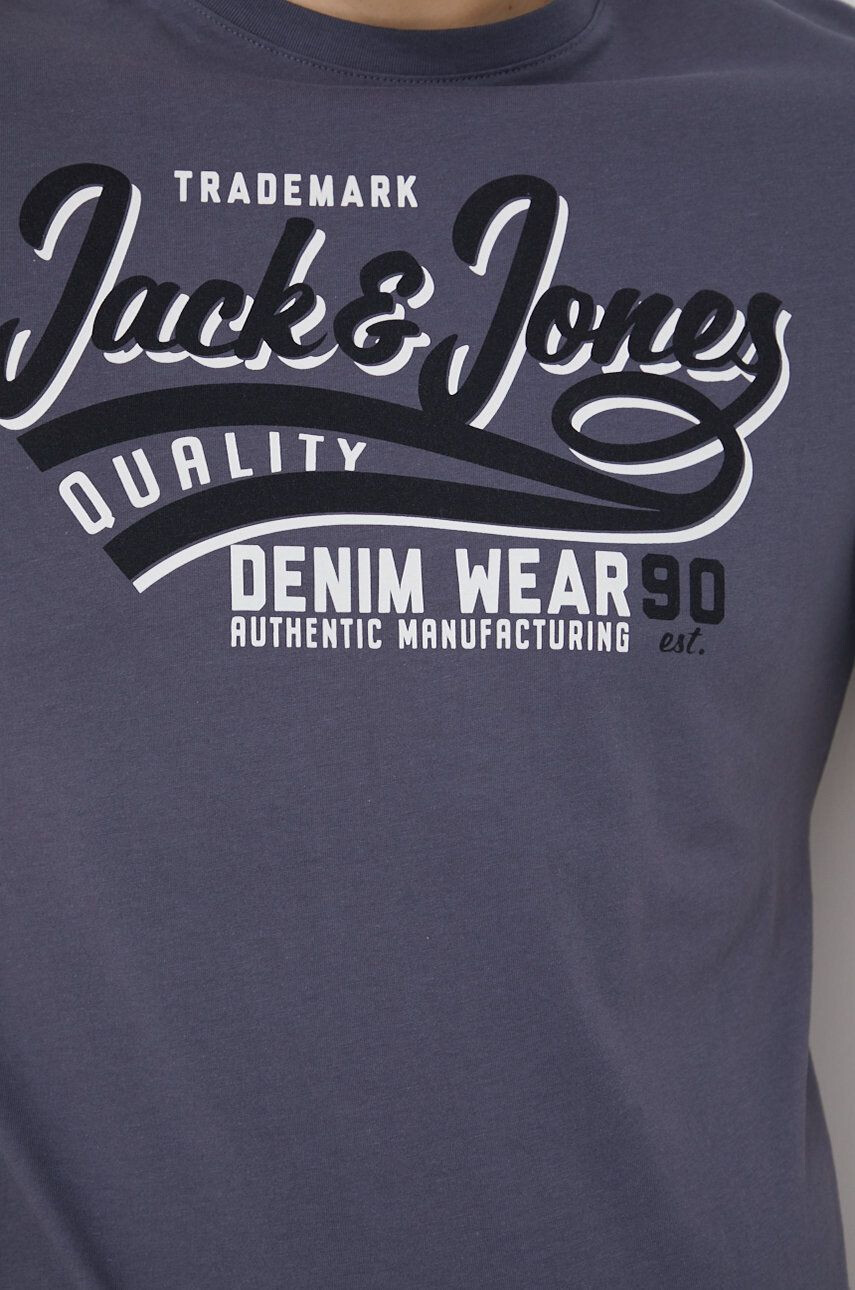 Jack & Jones Bavlněné tričko bílá barva s potiskem - Pepit.cz