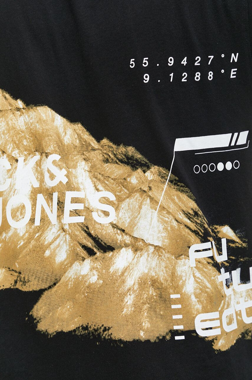 Jack & Jones Bavlněné tričko černá barva - Pepit.cz